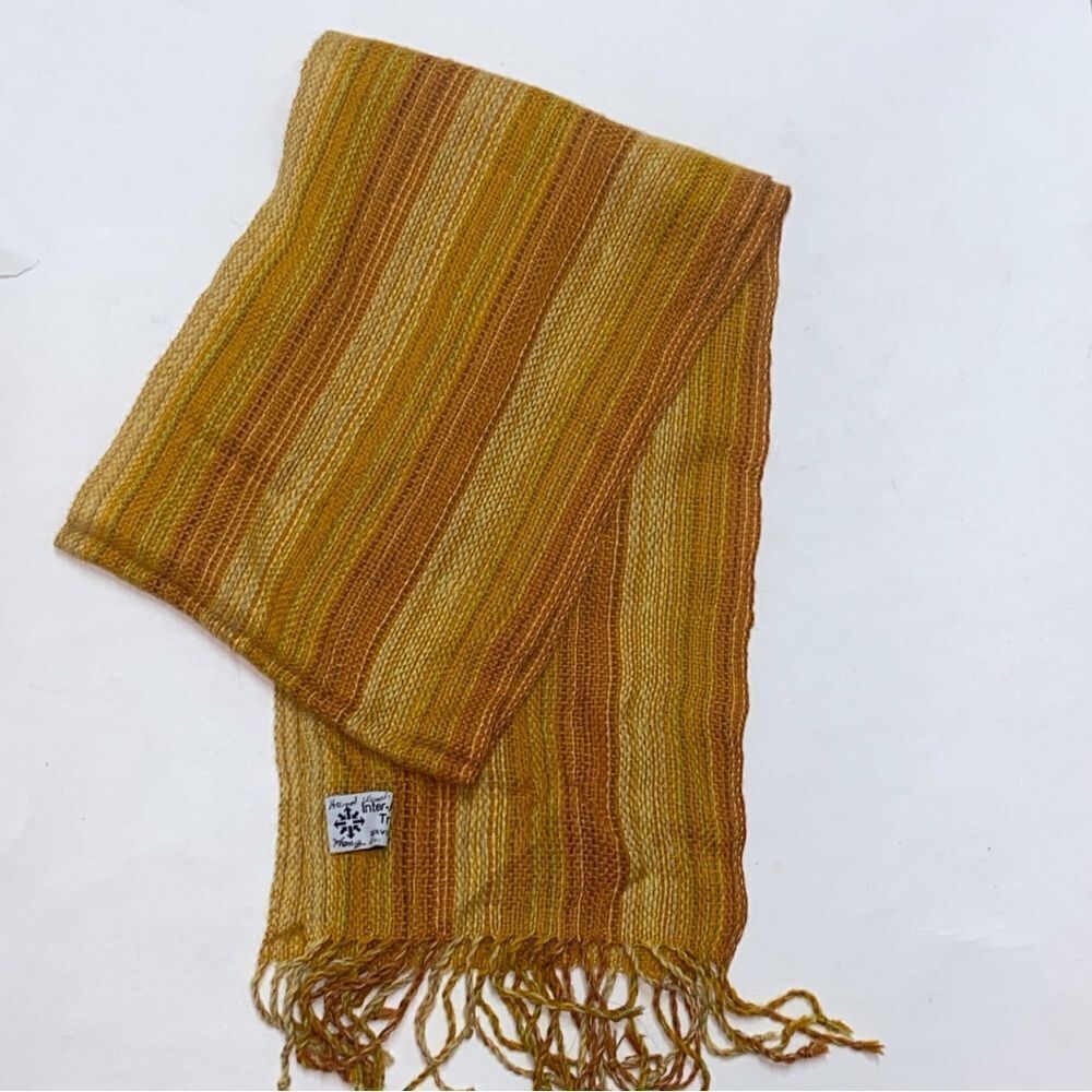 Inter-American Trading Yellow Knit Fabric 💯 % Alpaca Style Vintage